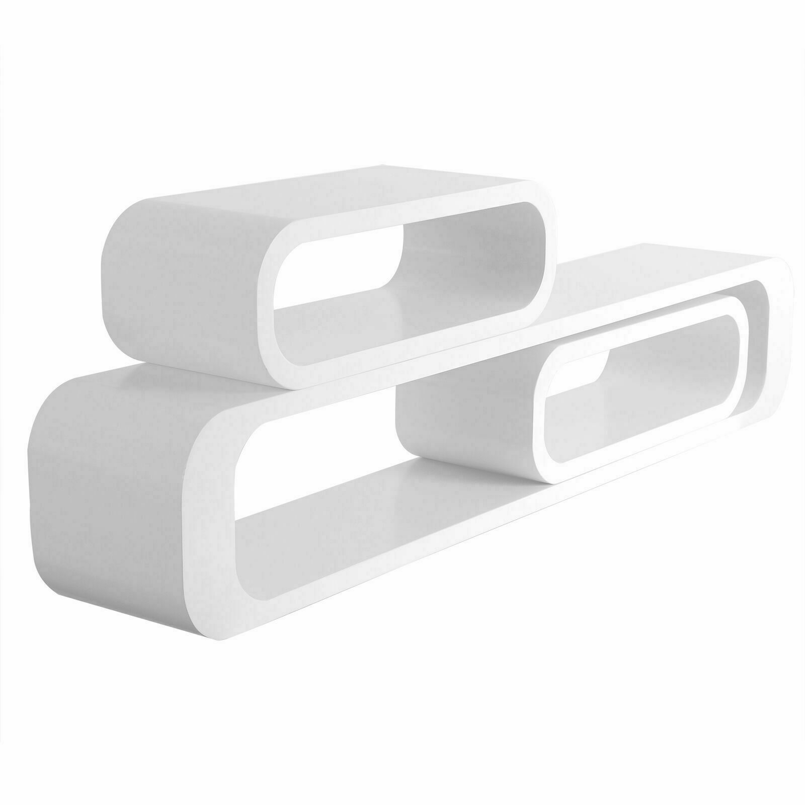 Set Of 3 Retro Oval Floating Wall Hanging Shelves Shelf Book Case Display Unit Ebay 9868